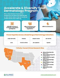 Alliance Clinical Network - Therapeutic Expertise - Dermatology fact sheet